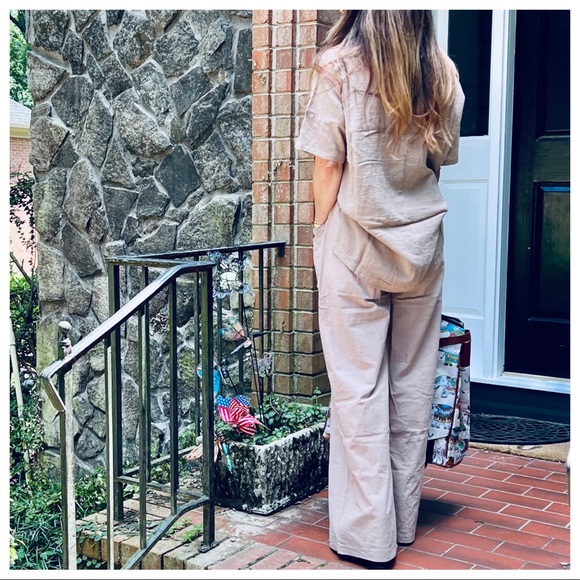 Most Fabulous Woven Cotton Front Pocket Pull on Wide Leg Pants - Picture 7 of 11